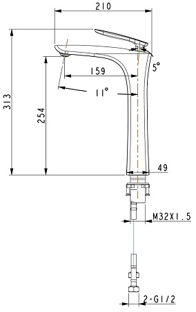 Смеситель для раковины Timo Helmi 4011/03F черный