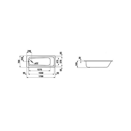 Ванна стальная Laufen Pro 2.2595.3.000.040.1 170х75 см
