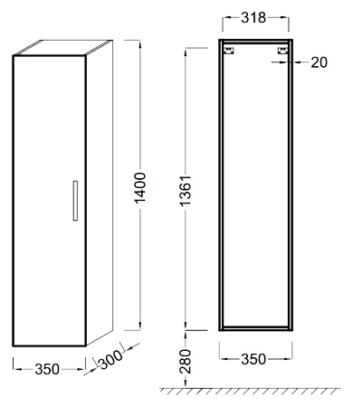 Шкаф-пенал Jacob Delafon Ola белый лак