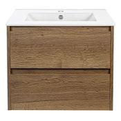 Тумба с раковиной Vincea Gio VMC-2G600TO 60 подвесная, 2 выкатных ящика, T.Oak