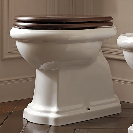 Унитаз приставной Kerasan Retro 101001 вертикальный выпуск, фурнитура золото