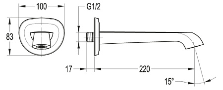 Излив для ванны Cezares Liberty LIBERTY-F-SC-01 хром