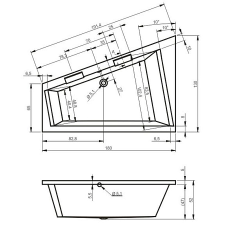 Ванна акриловая Riho Doppio B033001005 180x130 R