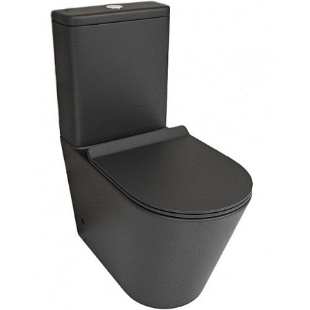 Унитаз-компакт beWash Aldo BKBWT101670 с системой микролифт, черный матовый
