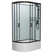 Душевая кабина Frank F412/2R М Black 120x180 без крыши, стекло матовое, черный