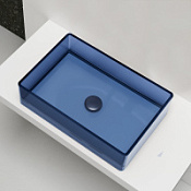 Раковина накладная ABBER Kristall AT2803Saphir синий прозрачный