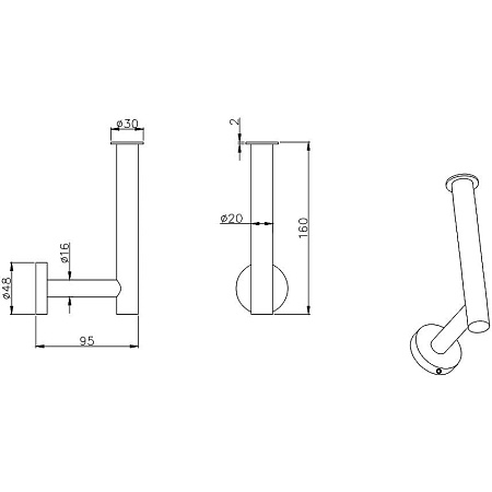 Держатель запасного рулона Aquatek AQ4007MB черный матовый