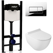 Комплект 4в1 инсталляции с WC и клавишей Valsir KIT VSCR 7317 Slim P1 белый/хром Комплект 4в1 инсталляции с WC и клавишей Valsir KIT VSCR 7317 Slim P1 белый/хром