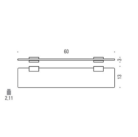 Полка Colombo Look B1661 60 хром