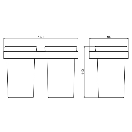 Стакан для зубных щеток двойной Timo Petruma 15234/03 черный