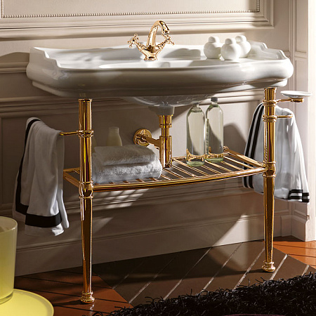 Консоль с раковиной Kerasan Retro 730091 золото