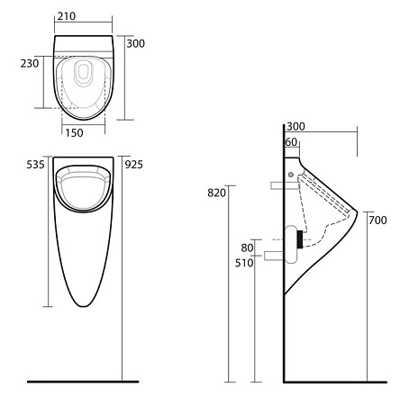 Писсуар Kerasan Aquatech 373501 подвесной