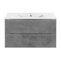 Тумба с раковиной Vincea Mia Slim VMC-2MC900S1BT 90 подвесная, 2 выкатных ящика, Beton