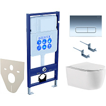 Комплект Aquatek SET AQUATEK ЕВРОПА cmp016 подвесной унитаз + инсталляция  + кнопка + сидение