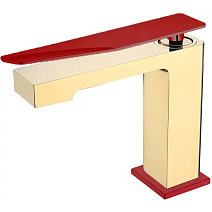 Смеситель Boheme Q 141-GR.2 для раковины, золото/красный