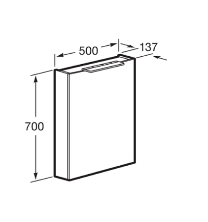 Шкаф-зеркало Roca Oleta A857644515 50 R капучино