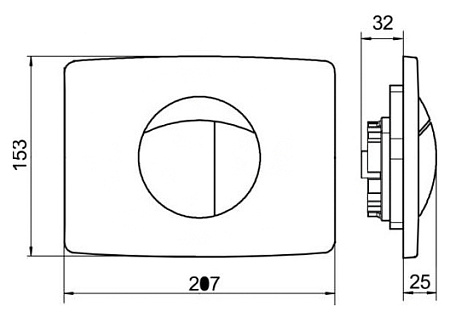Кнопка смыва Sanit S701 16.701.93.0000 матовый хром