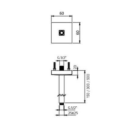 Кронштейн для верхнего душа Palazzani 9926M710 хром