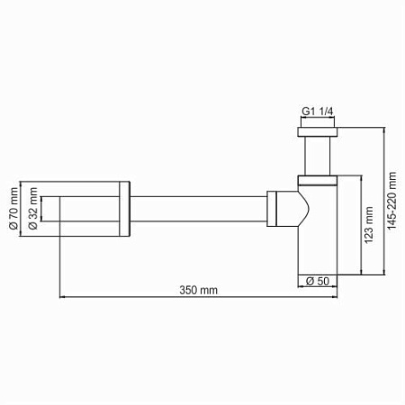 Сифон WasserKRAFT A093 для раковины матовый хром