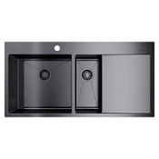 Кухонная мойка Omoikiri Akisame 100-2-GM-L 100х51 вороненая сталь
