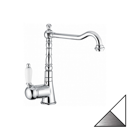 Смеситель Emmevi Laguna 40517BС для кухонной мойки, белый/хром