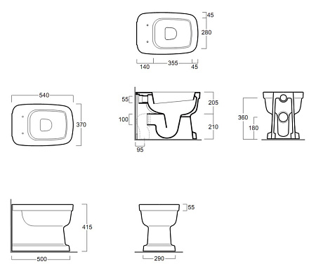 Унитаз приставной Simas Evolution EVO01bi