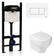 Комплект 4в1 инсталляции с WC и клавишей Valsir KIT VSWG 7212 Slim P1 белый/белый глянцевый Комплект 4в1 инсталляции с WC и клавишей Valsir KIT VSWG 7212 Slim P1 белый/белый глянцевый
