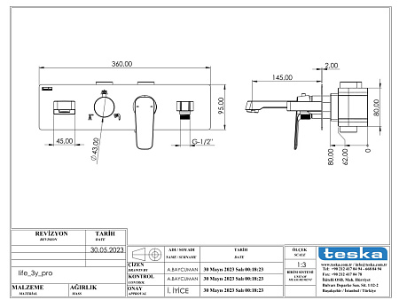 Душевой комплект Teska Life Pro AS3160 хром