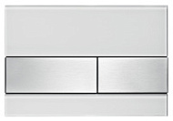 Кнопка смыва Tece Square 9240801 белое стекло, кнопка сатин