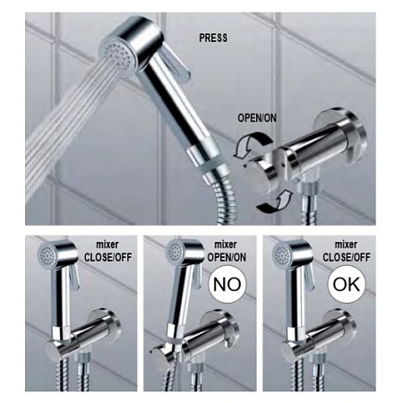 Гигиенический душ со смесителем Bossini Cube Brass E38001B.030 хром