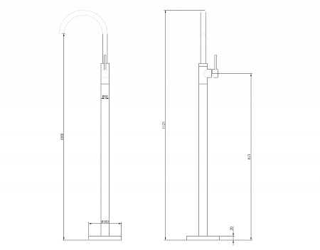Смеситель ABBER Wasser Kreis AF8141RG напольный для раковины, розовое золото