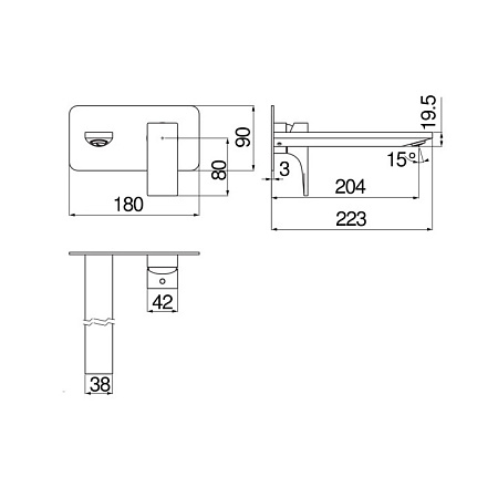 Смеситель Nobili Seven SE124198/1BM для раковины, черный матовый