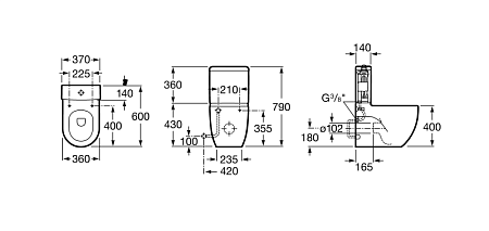 Унитаз-компакт Roca Meridian-N Compact 342248000