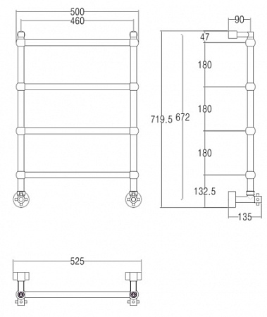 Полотенцесушитель водяной Margaroli Sole 442TS4604CR хром