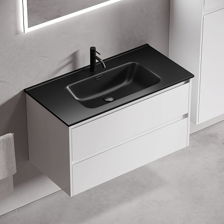 Тумба с раковиной Sancos Libra 90 LB90W белый/черный