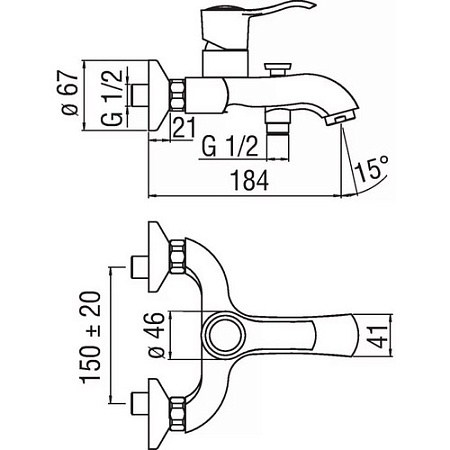 Смеситель Nobili Sofi SI98110/1BR для ванны с душем, бронза