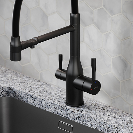 Смеситель для кухонной мойки Sancos Garda SC4009MB черный матовый