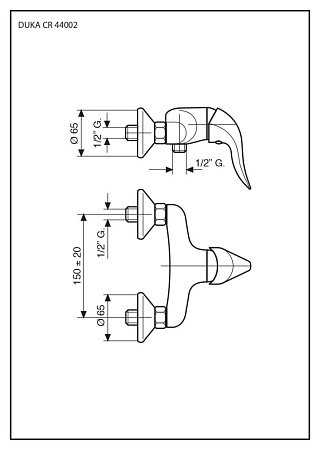 Смеситель Emmevi Duka 44002OR для душа, золото