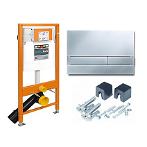 Система инсталляции Jomo Tech 174-91101100-00 / 103-000000008 с клавишей, для унитазов, хром матовый