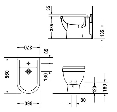 Биде напольное Duravit Starck 3 2230100000