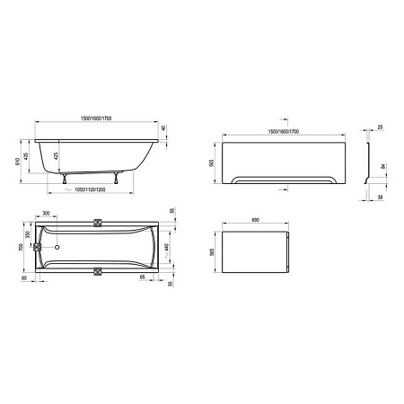 Ванна акриловая Ravak Classic CA81000000 140x70