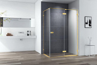 Душевой уголок Cezares Bellagio BELLAGIO-AH-1-140/100-C-BORO прозрачный/брашированное золото