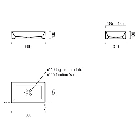 Раковина GSI Kube 945311 60×37 белый