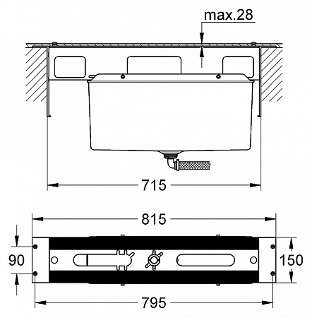 Cкрытая монтажная часть Grohe 29037000 для смесителя скрытого монтажа