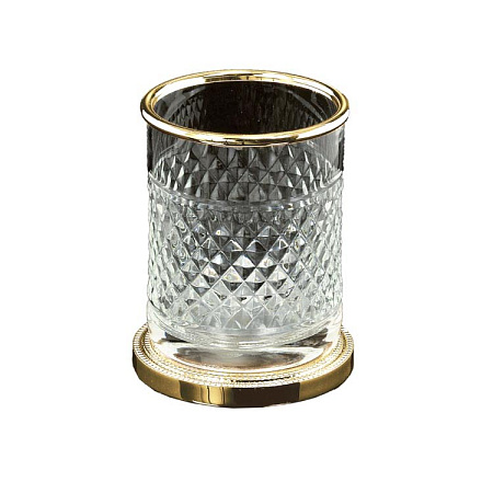 Стакан Boheme Murano Cristal 10218 для зубных щеток, золото