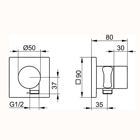Переключатель потоков Keuco Ixmo 59556370202 черный матовый