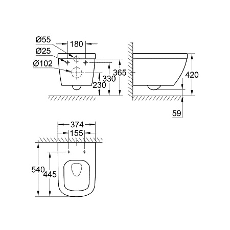 Унитаз подвесной Grohe Euro Ceramic 39328000