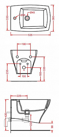 Биде подвесное ArtCeram Jazz JZB001 05;00 белый матовый
