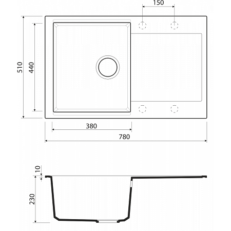 Кухонная мойка Omoikiri Daisen 78-BL 78х51 черный