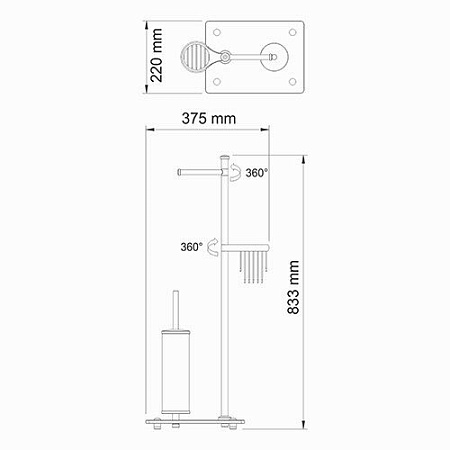 Стойка WasserKRAFT K-1264 напольная, хром